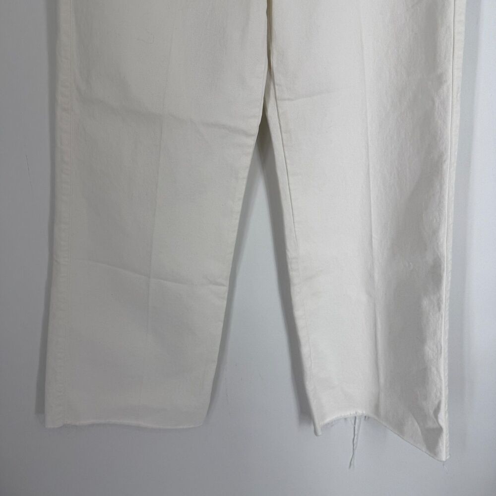 Paige Anessa Tonal Ecru Anthropologie 26 x 30” Wide-Leg Raw Hem Cream Ivory Boho - Picture 3 of 12